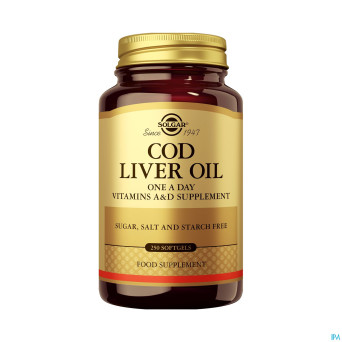 Solgar cod liver oil (levertraan)    softgel 250