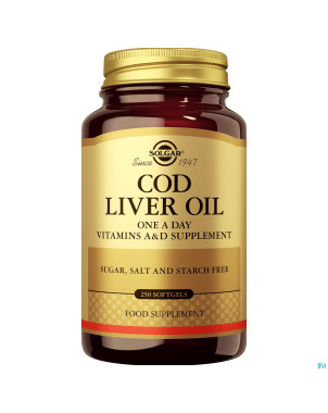 Solgar cod liver oil (levertraan)    softgel 250