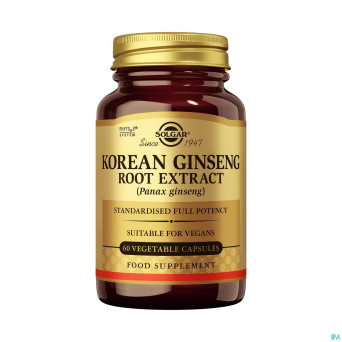 Solgar ginseng korean root extract    v-caps  60
