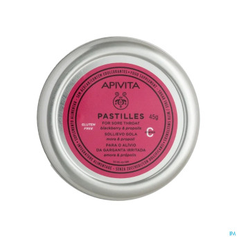 Apivita pastilles maux de gorge cassis-miel    45g