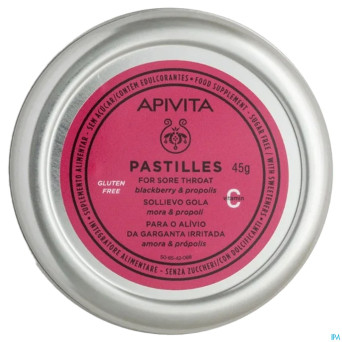 Apivita pastilles maux de gorge cassis-miel    45g