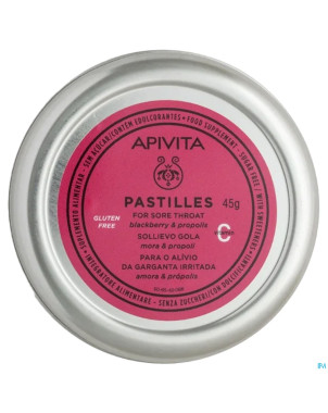 Apivita pastilles maux de gorge cassis-miel    45g