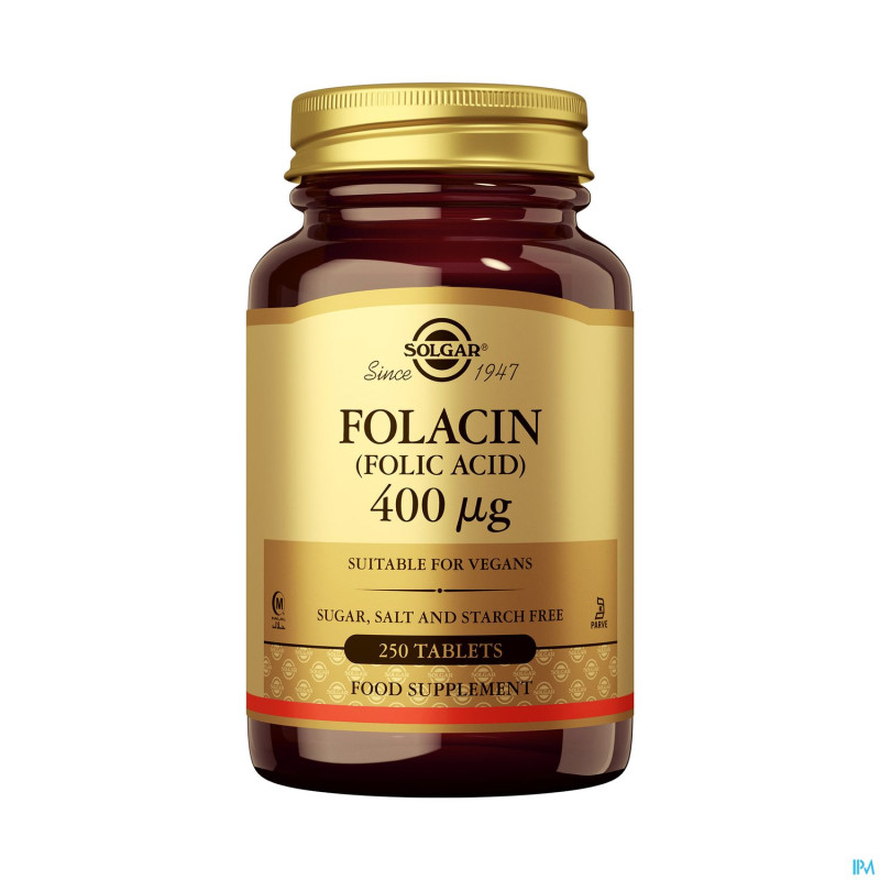 Solgar folacin (acide folique)    comp 250x400mcg