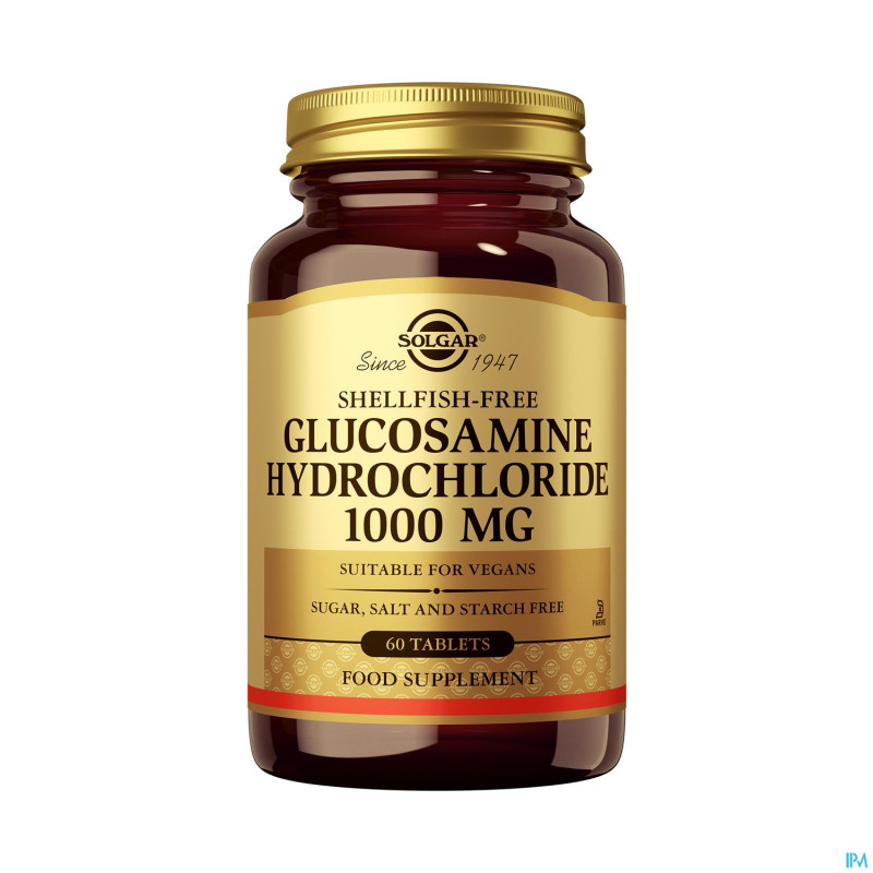 Solgar glucosamine hcl s/crustaces  comp 60x1000mg