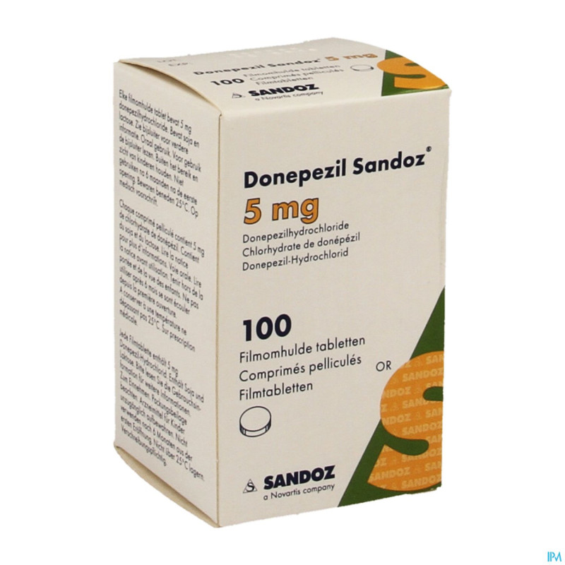 Donepezil sandoz  5,0 mg comp pell 100 x  5,0 mg