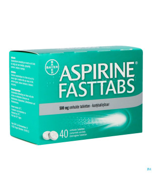 Aspirine fasttabs 500mg comp pell  40