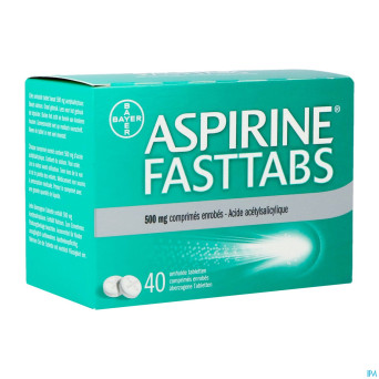Aspirine fasttabs 500mg comp pell  40