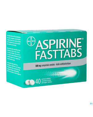 Aspirine fasttabs 500mg comp pell  40