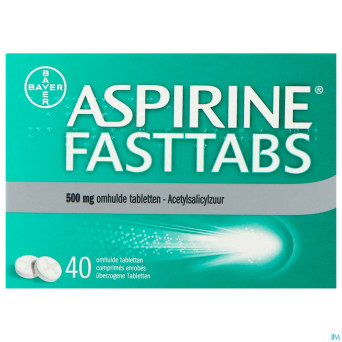 Aspirine fasttabs 500mg comp pell  40