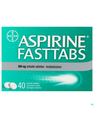 Aspirine fasttabs 500mg comp pell  40
