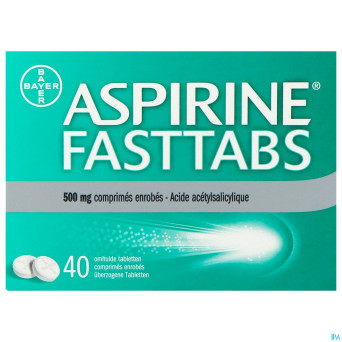 Aspirine fasttabs 500mg comp pell  40