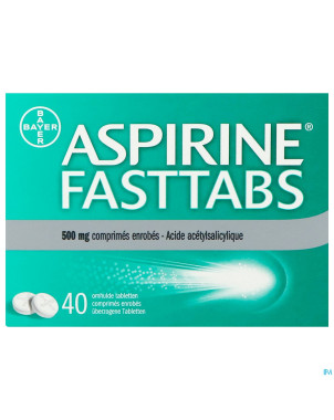 Aspirine fasttabs 500mg comp pell  40