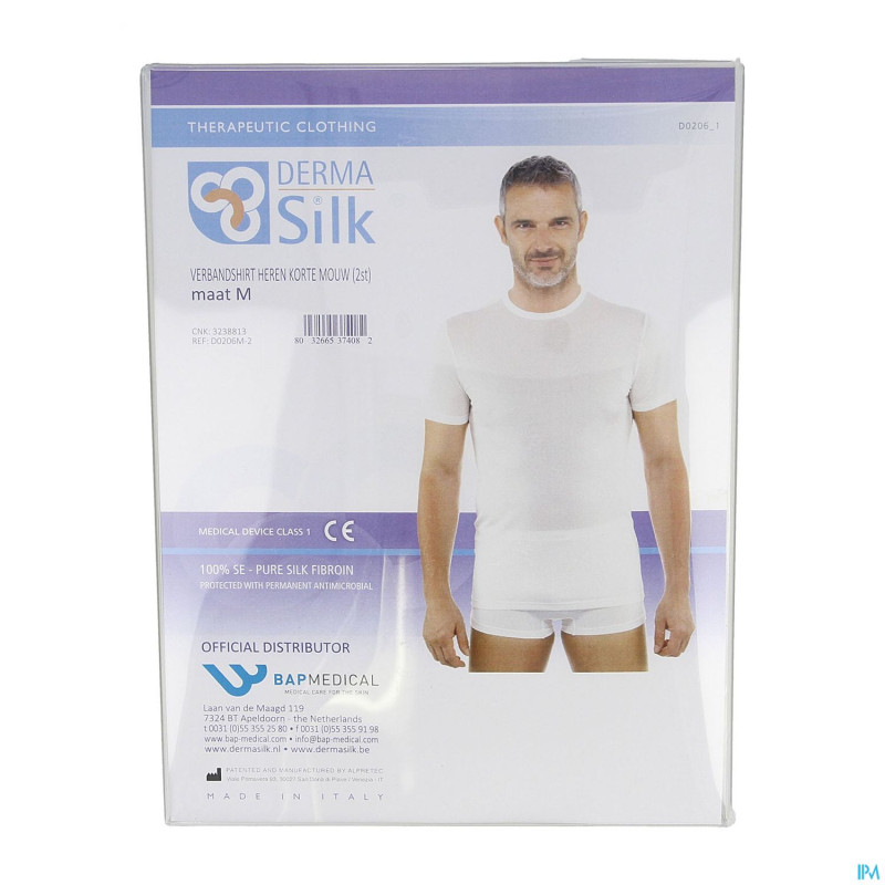 Dermasilk t-shirt homme col rond manche cour.  m 2
