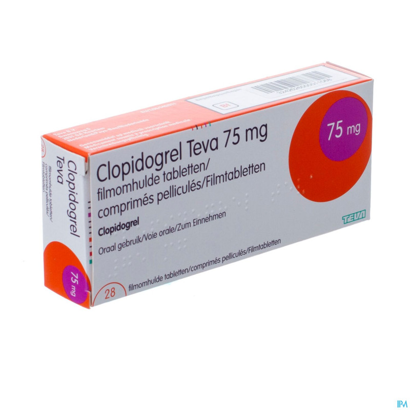 Clopidogrel teva 75mg comp pell  28x75mg