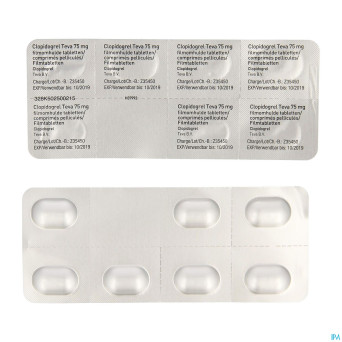 Clopidogrel teva 75mg comp pell  28x75mg