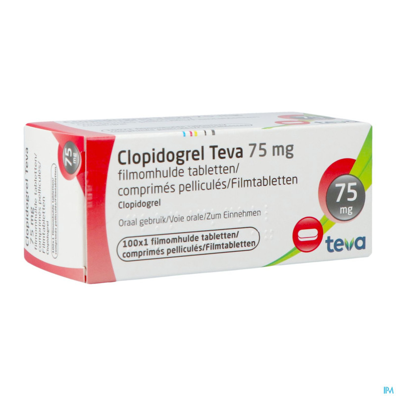 Clopidogrel teva 75mg comp pell 100x75mg