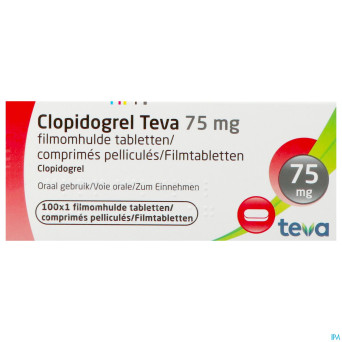 Clopidogrel teva 75mg comp pell 100x75mg