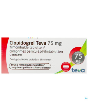 Clopidogrel teva 75mg comp pell 100x75mg