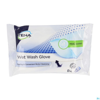 Tena wet wash gloves mildly scented  8 1116