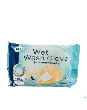 Tena wet wash gloves mildly scented  8 1116