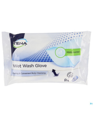 Tena wet wash gloves mildly scented  8 1116