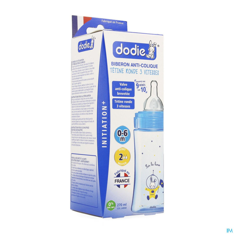 Dodie biberon initiation+ bleu 270ml