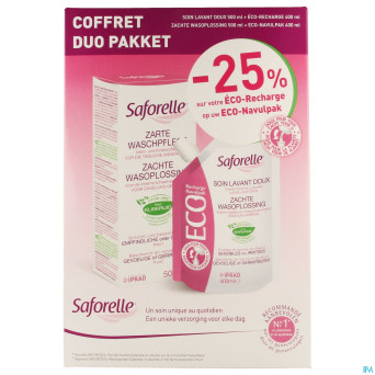 Saforelle duo soin lavant doux500ml+ecocharge400ml