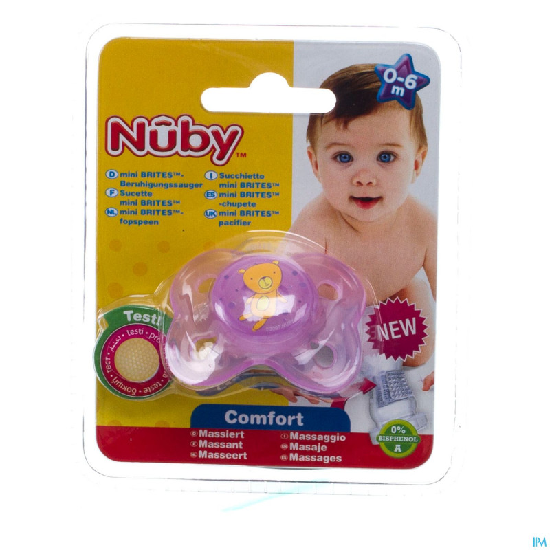 Nuby c sucette pp silicone mini brite ovale   0-6m