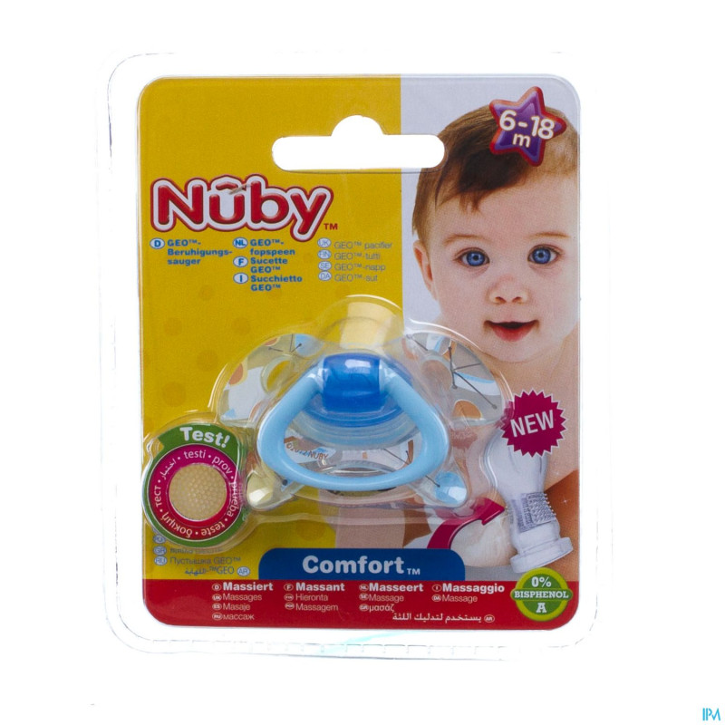 Nuby c sucette pp silicone geo ortho 6-18m