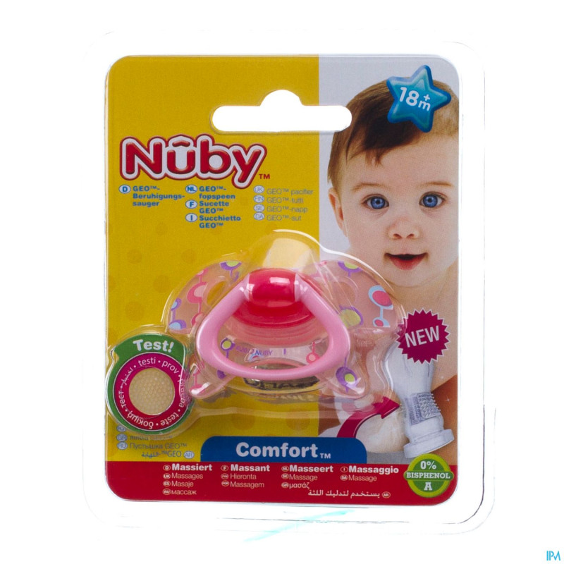 Nuby c sucette pp silicone geo ortho +18m