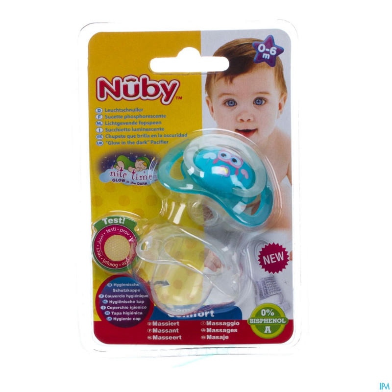 Nuby c sucette polyprop. ortho lumineuse 0-6m