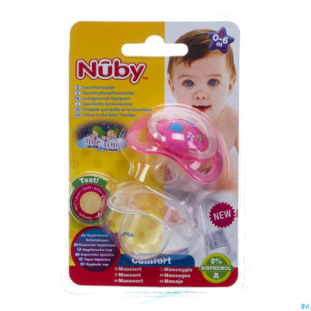 Nuby c sucette polyprop. ortho lumineuse 0-6m