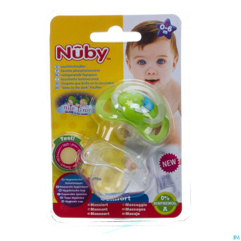 Nuby c sucette polyprop. ortho lumineuse 0-6m