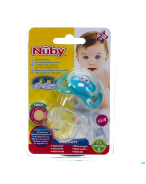 Nuby c sucette polyprop. ortho lumineuse 6-18m