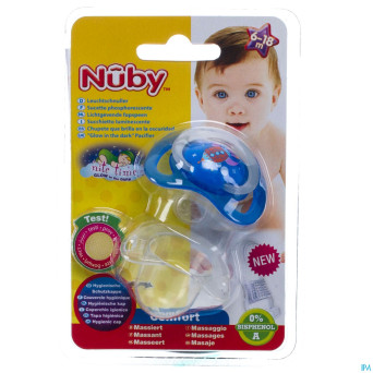 Nuby c sucette polyprop. ortho lumineuse 6-18m