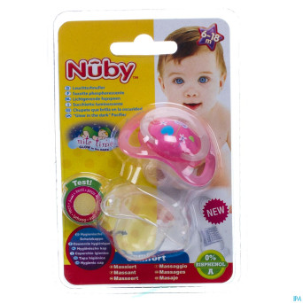 Nuby c sucette polyprop. ortho lumineuse 6-18m