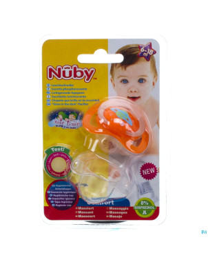Nuby c sucette polyprop. ortho lumineuse 6-18m