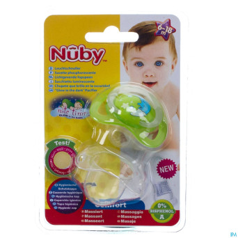 Nuby c sucette polyprop. ortho lumineuse 6-18m