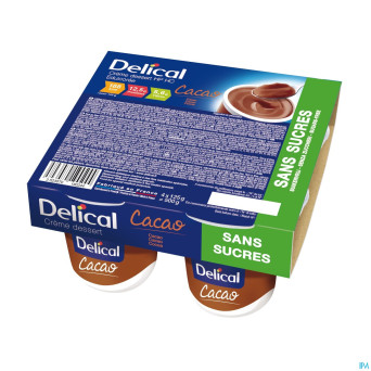 Delical creme dessert hp-hc s/sucre cacao   4x125g