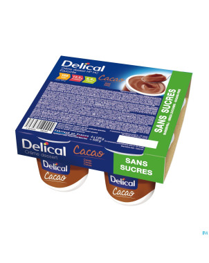 Delical creme dessert hp-hc s/sucre cacao   4x125g