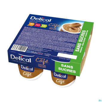 Delical creme dessert hp-hc s/sucre cafe    4x125g