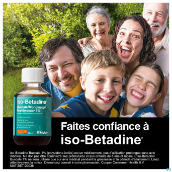 Iso betadine 1% nf sol bucc 200ml  ready to use
