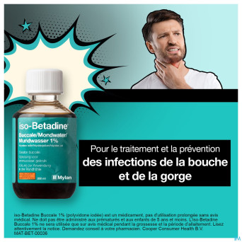 Iso betadine 1% nf sol bucc 200ml  ready to use