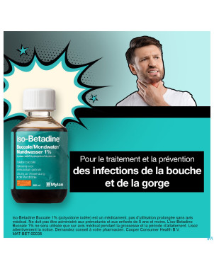 Iso betadine 1% nf sol bucc 200ml  ready to use