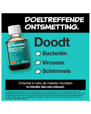 Iso betadine 1% nf sol bucc 200ml  ready to use