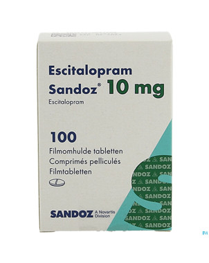 Escitalopram sandoz 10mg comp pell pot 100x10mg
