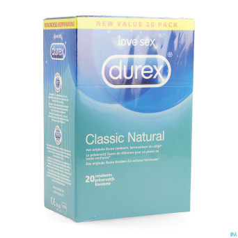 Durex classic natural    preservatifs 20