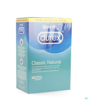 Durex classic natural    preservatifs 20