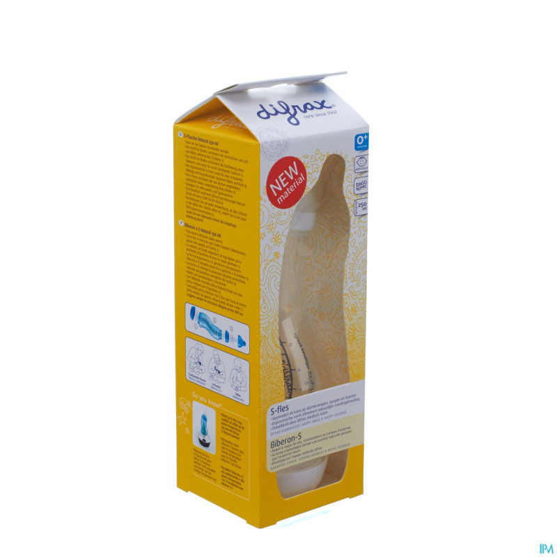 Difrax biberon-s natural blanc 250ml