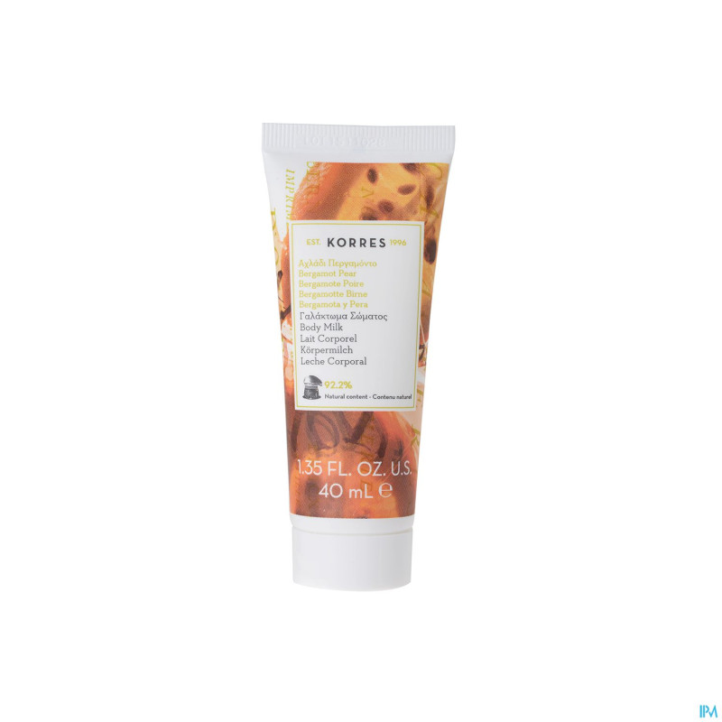 Korres kb lait corporel bergamote & poire    40ml